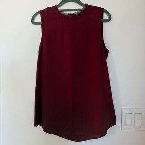 Theory Deep Red Sleeveless Top
